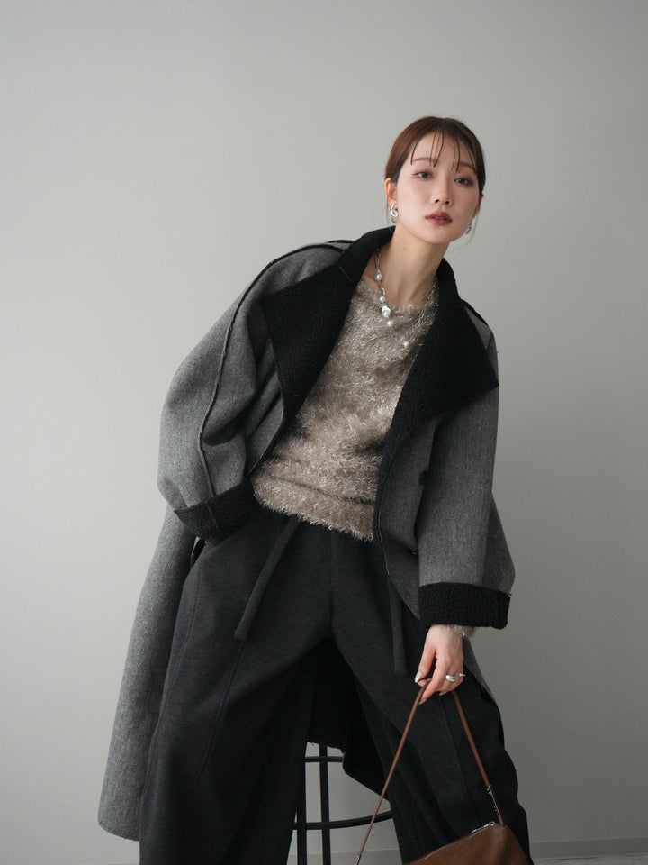 [予約]アウトシーム裏ボアコート/gray