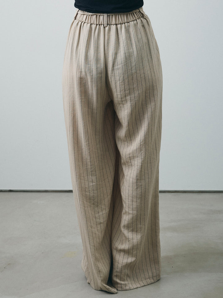 [SET] 條紋背心＆寬褲SET UP（2件套）