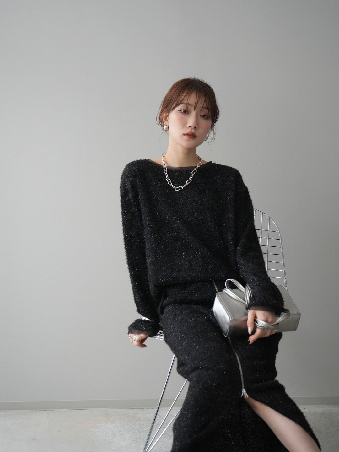 [SET]ラメシャギートップス+選べるアクセセット(2set)