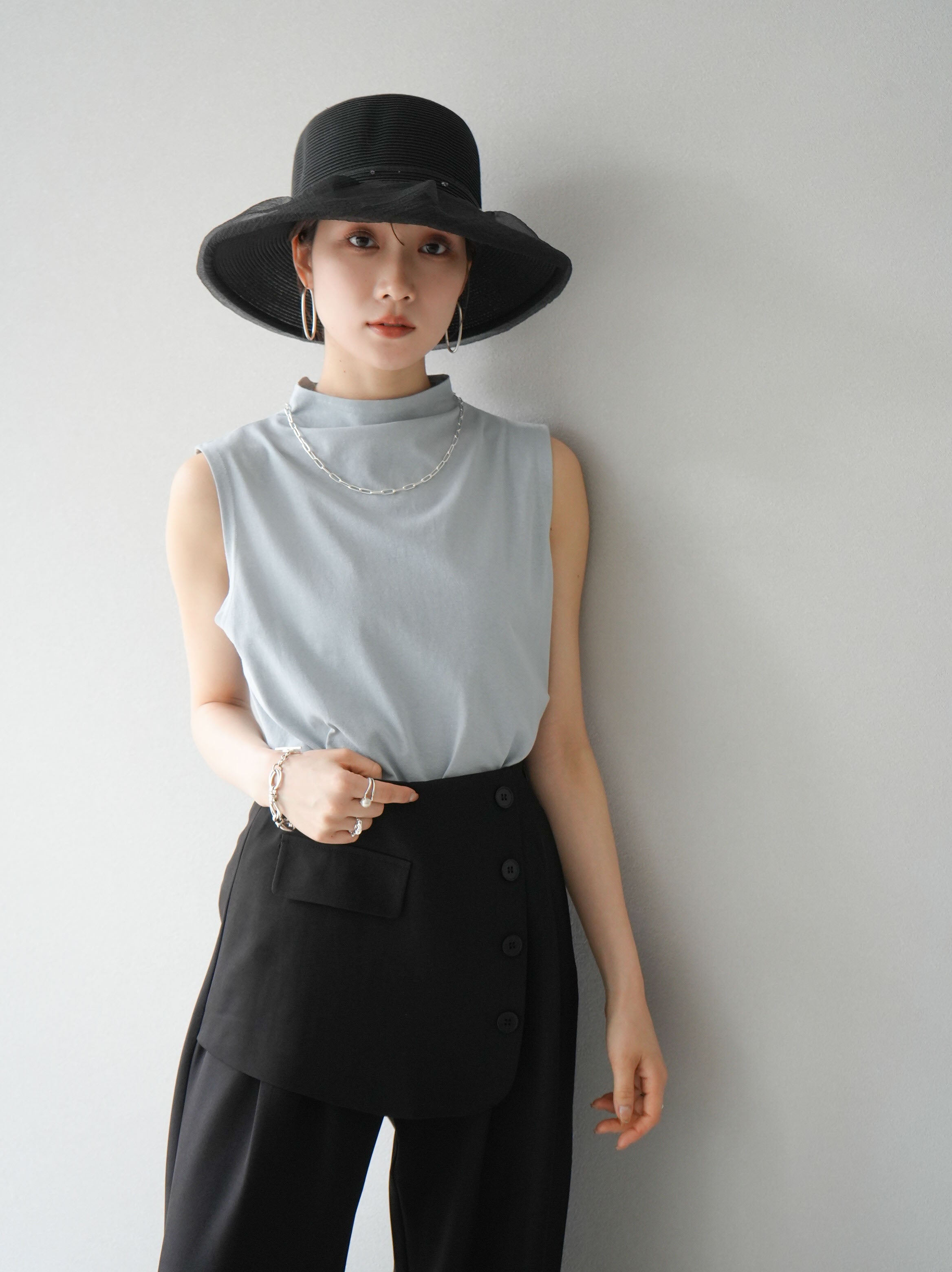 Her lip to ノースリーブ M ライトグレー Her lip to 「Her to」 ノースリーブワンピース M グレー