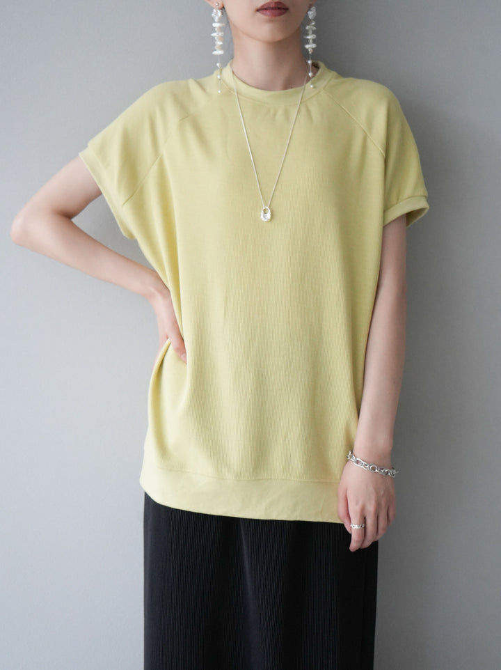 [Pre-order] Bear Waffle Side Slit Pullover/Yellow
