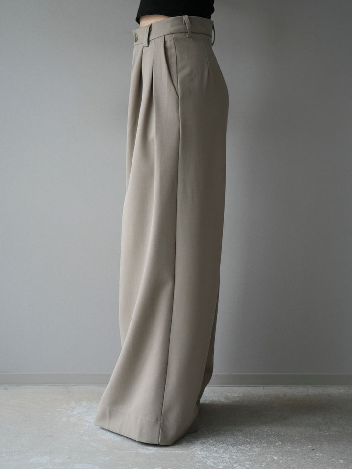 [予約]ダブルタックワイドパンツ/ベージュ