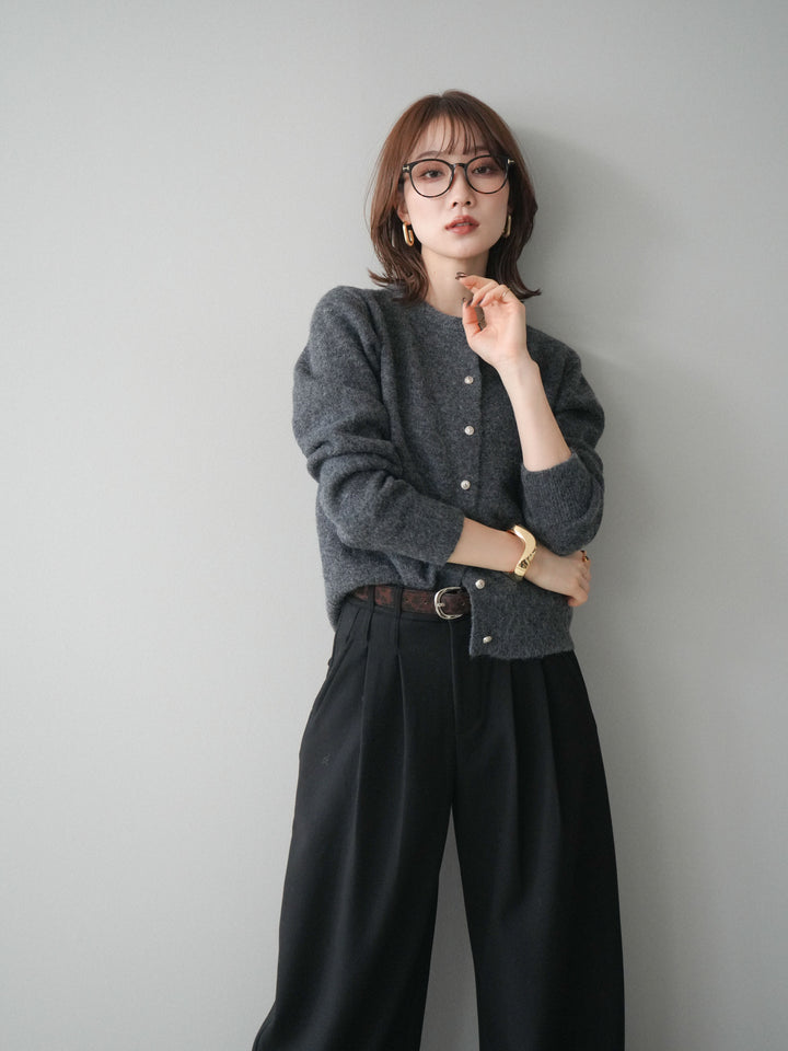[予約]アンティークボタンニットカーディガン/charcoal
