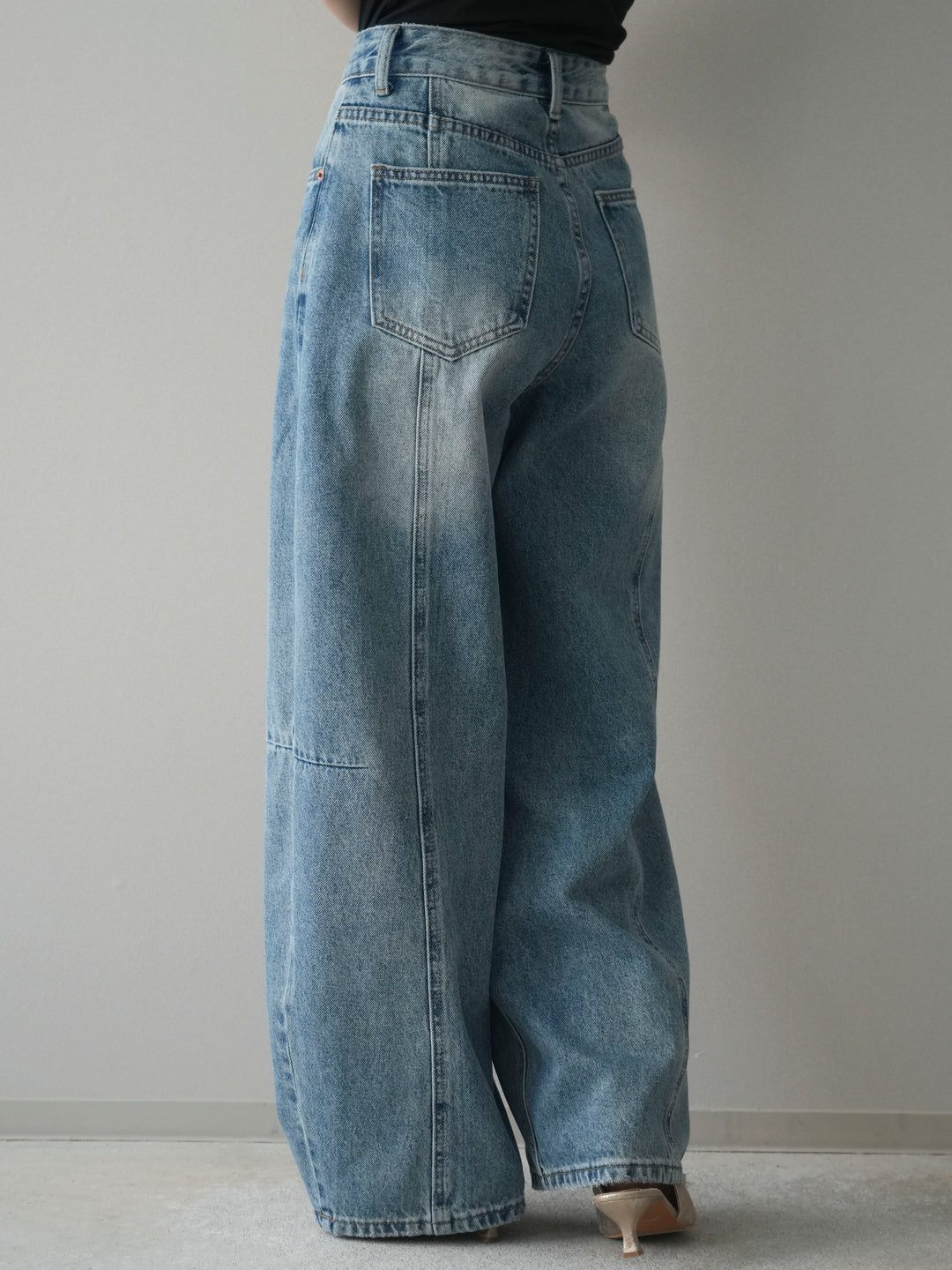 [予約]ガーメントウォッシュカーブデニムパンツ/lightblue