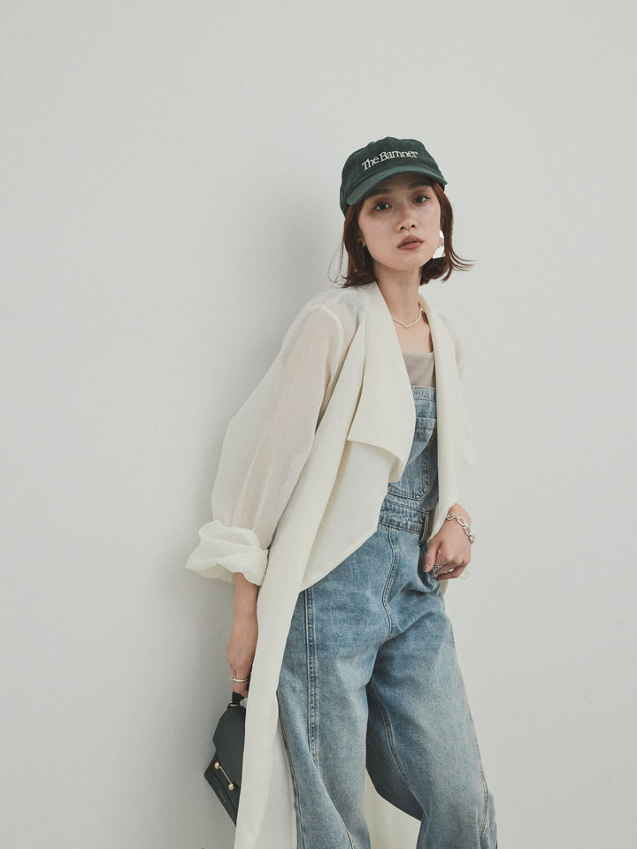 [予約]センターシームデニムサロペット /ライトブルー