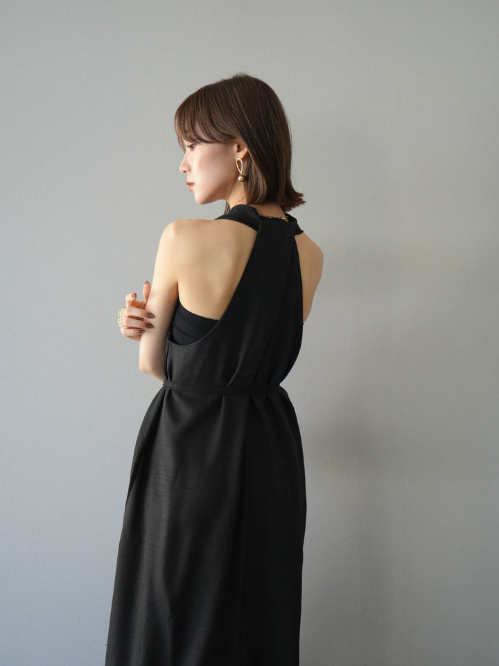 【預購】環形設計不均勻染色洋裝/黑色