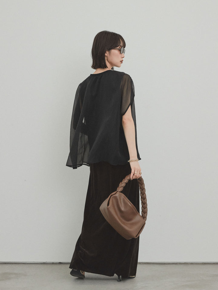 [預訂] 天鵝絨 Anarow 半身裙/炭灰色