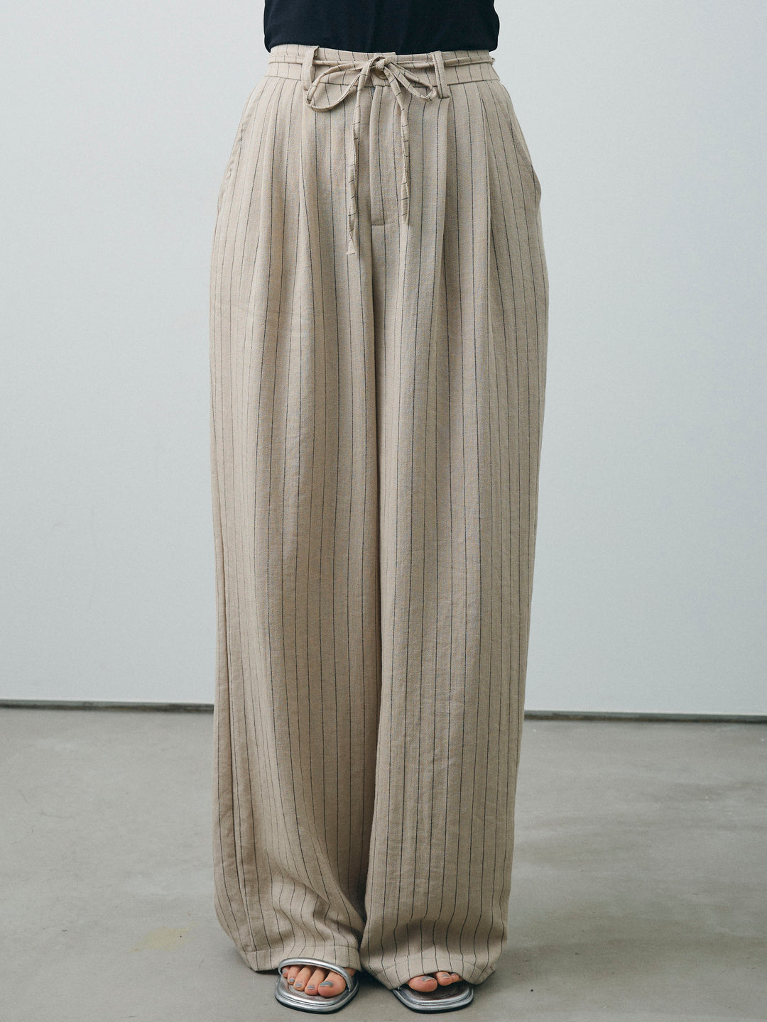 [SET] 條紋背心＆寬褲SET UP（2件套）