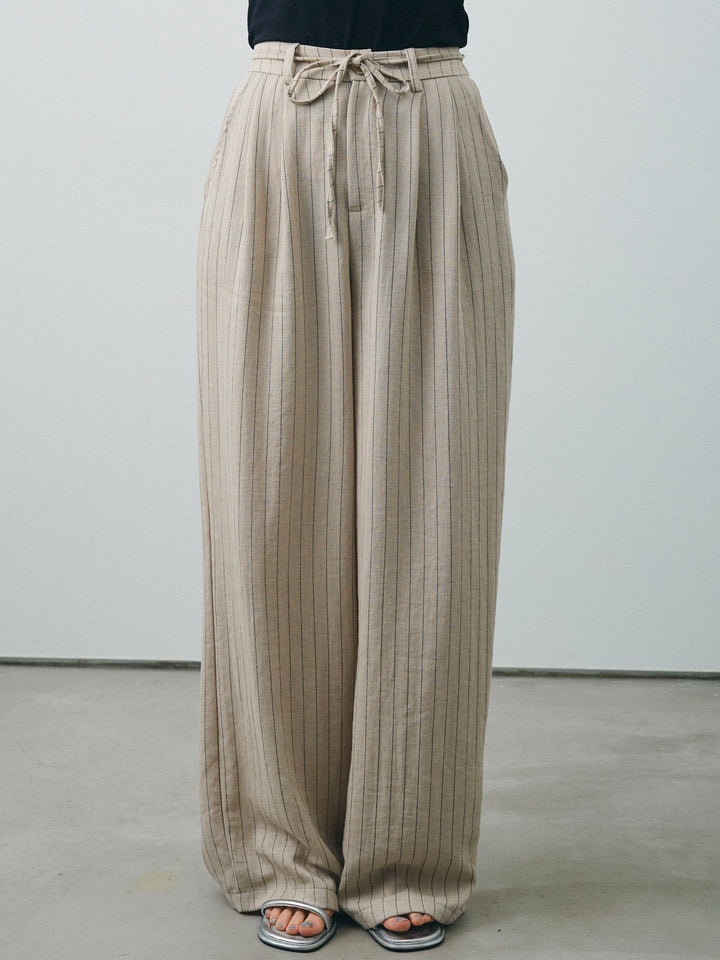 [SET] 條紋背心＆寬褲SET UP（2件套）