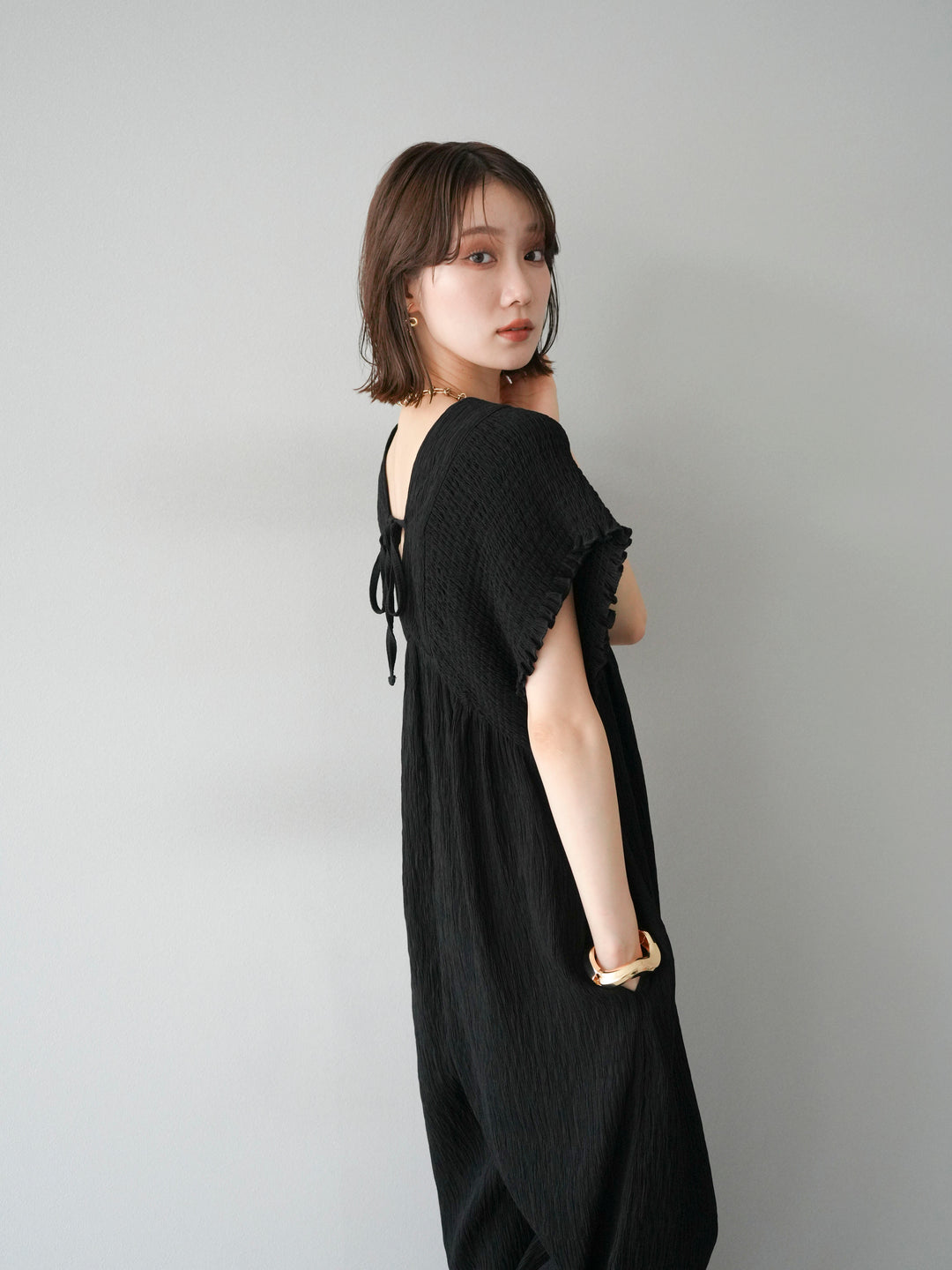 [SET]楊柳シャーリングサロペット+楊柳シャーリングサロペット(2set)