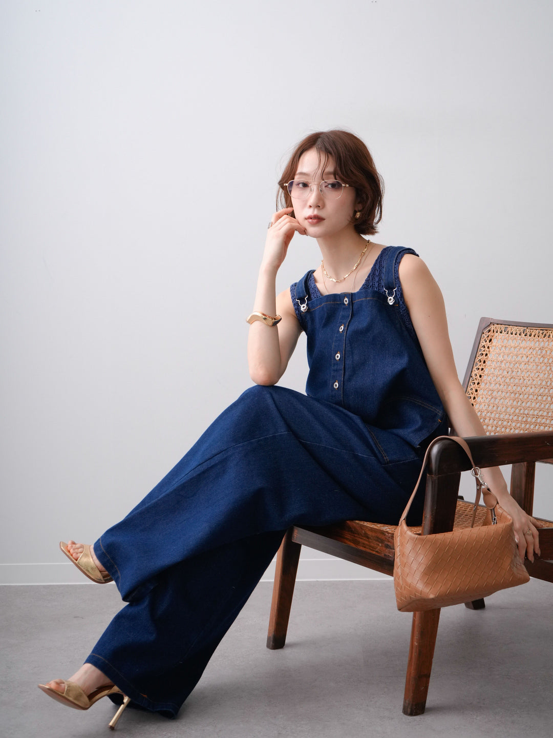 [予約]オーバーシルエットデニムオールインワン/indigo