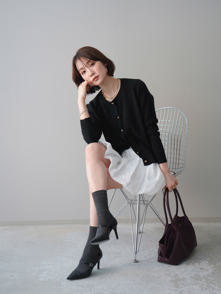 [SET]ハートボタンニットカーディガン+ハートボタンニットカーディガン(2set)