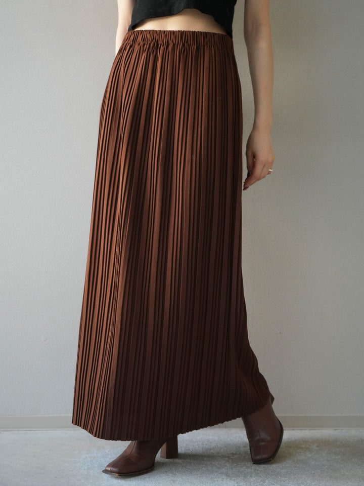 [予約]プリーツIラインスカート/brown
