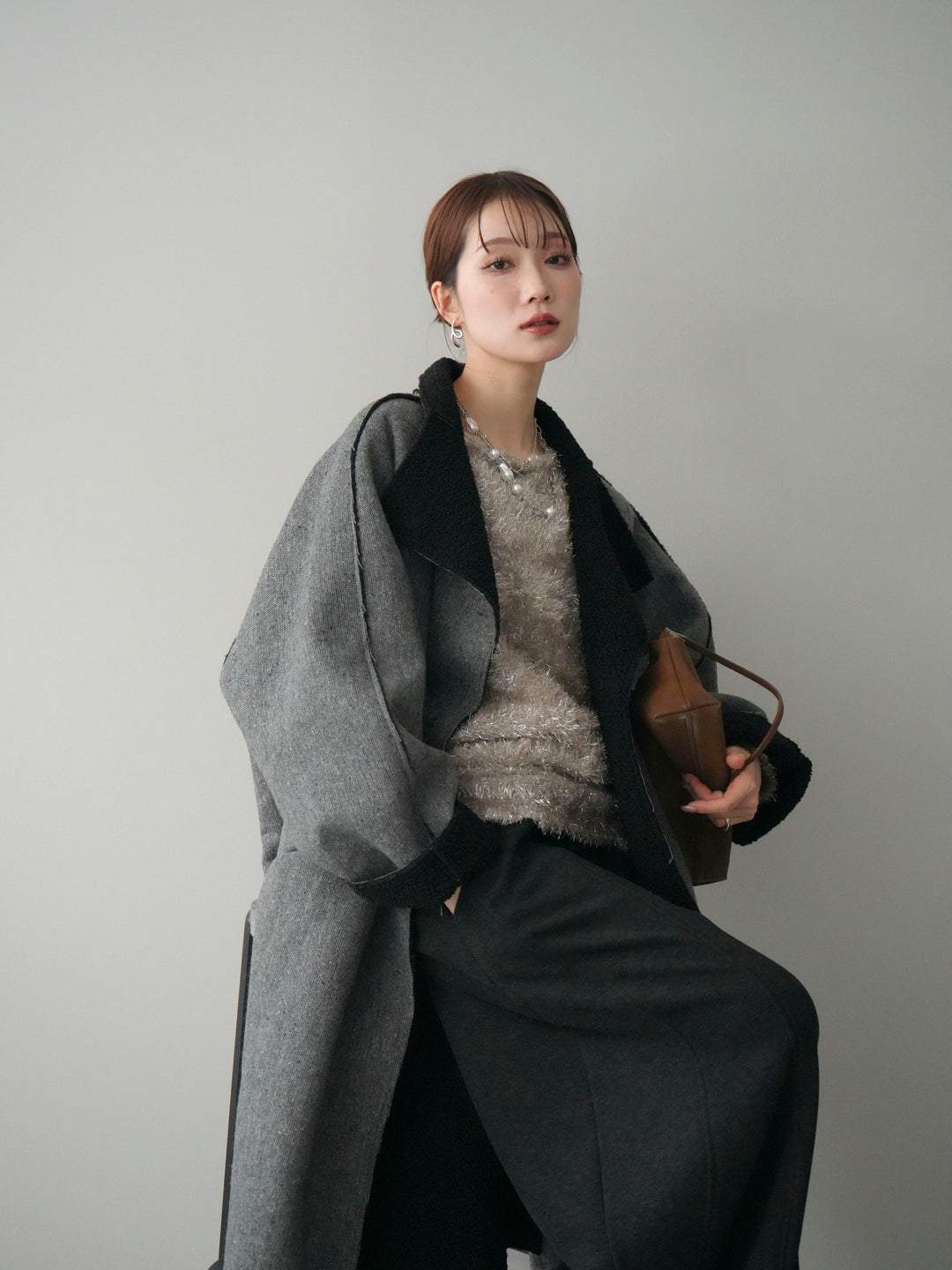 [予約]アウトシーム裏ボアコート/gray