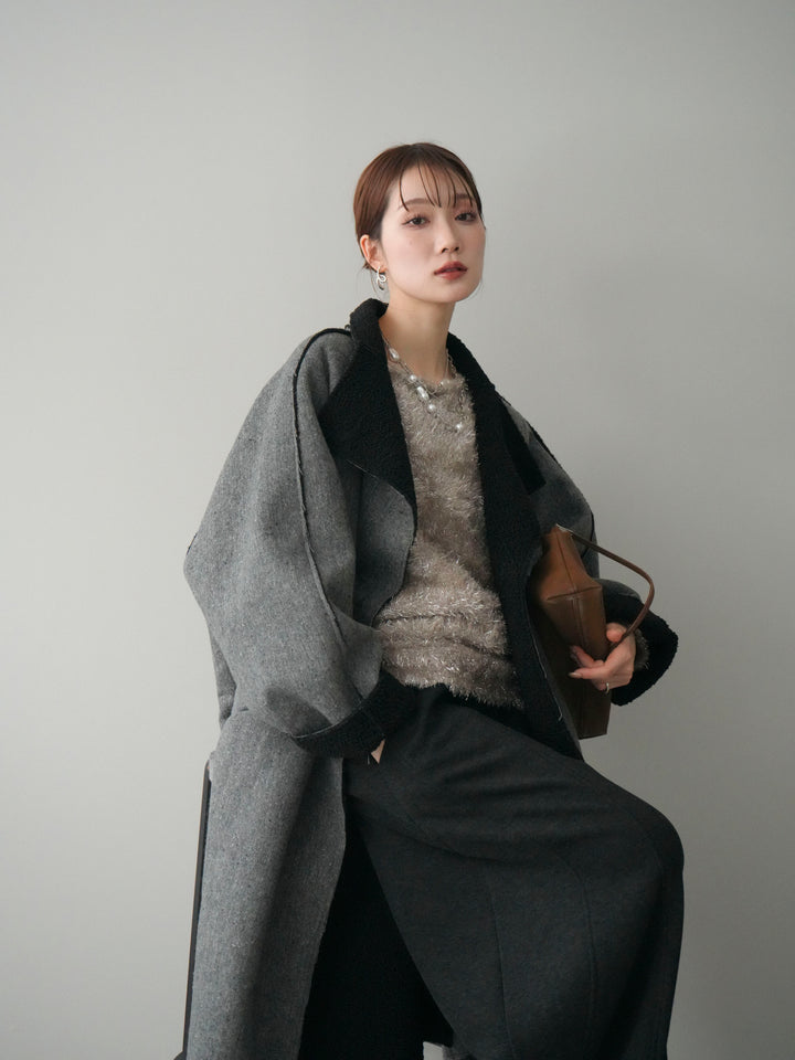 [予約]アウトシーム裏ボアコート/gray