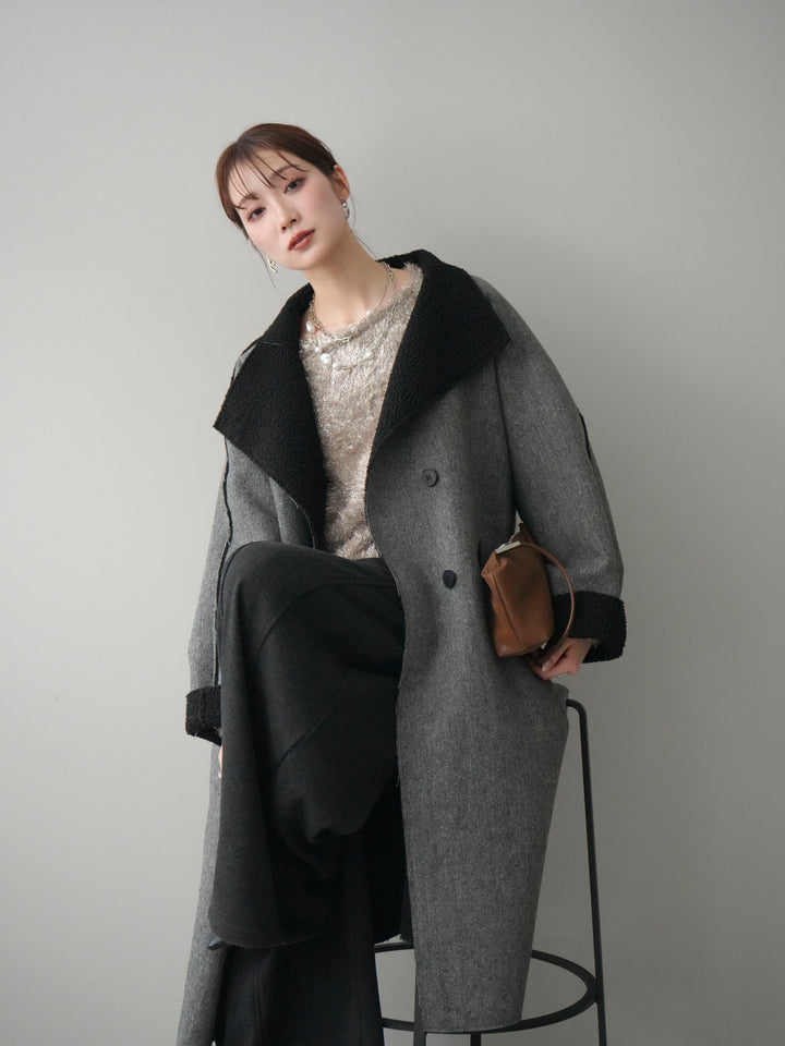 [予約]アウトシーム裏ボアコート/gray