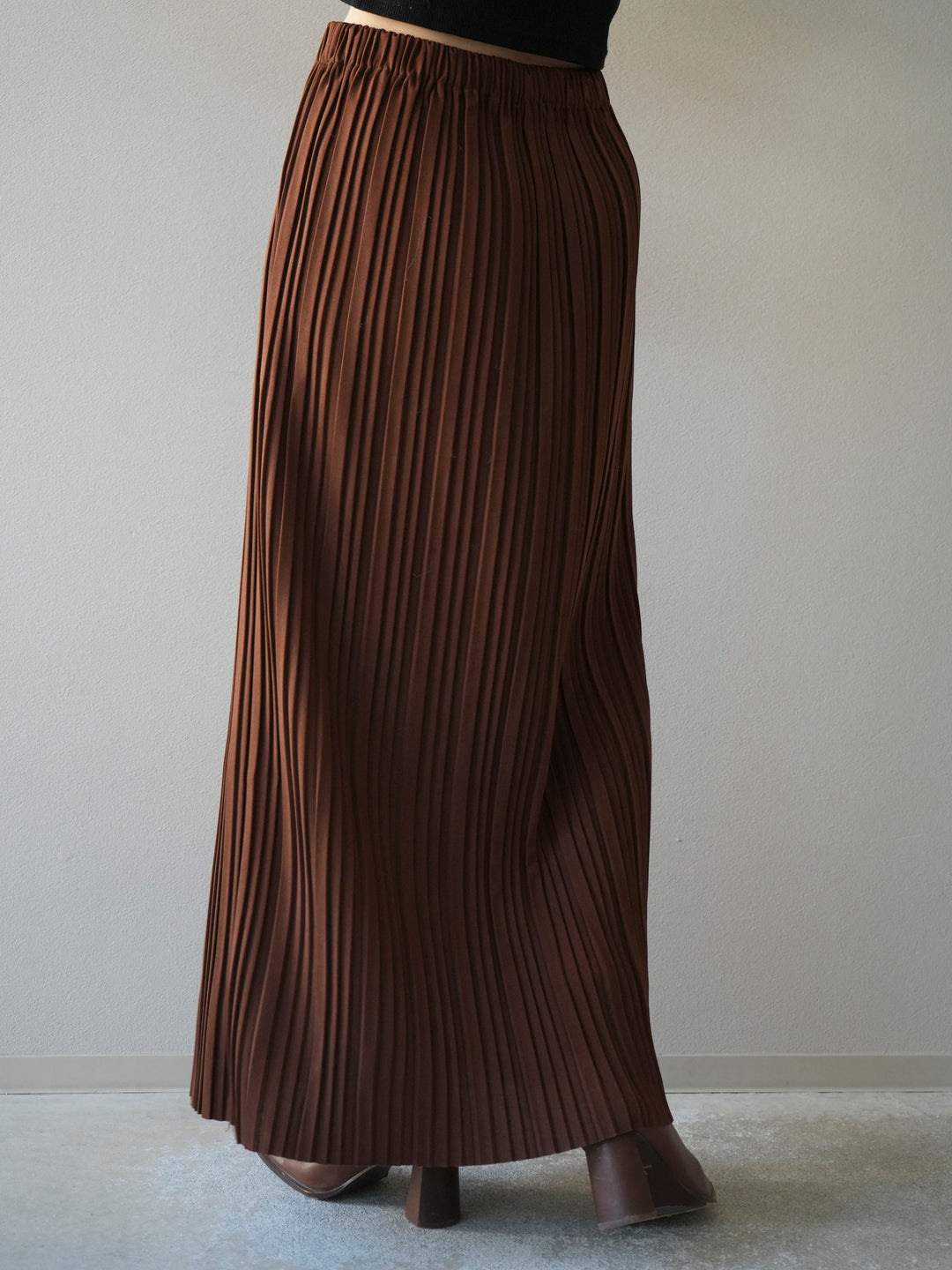 [予約]プリーツIラインスカート/brown