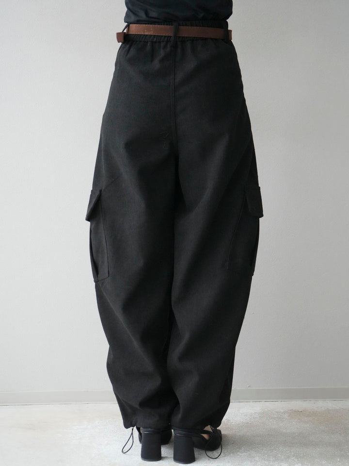 [予約]ベルト付コーデュロイカーゴパンツ/black