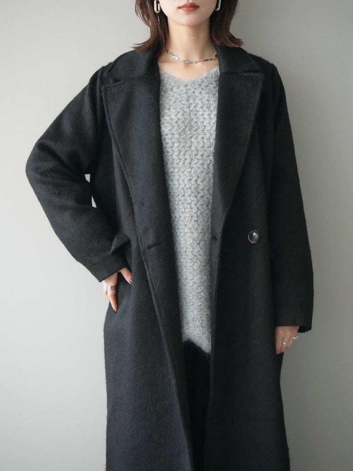 [予約]ソフトシャギーチェスターコート/black