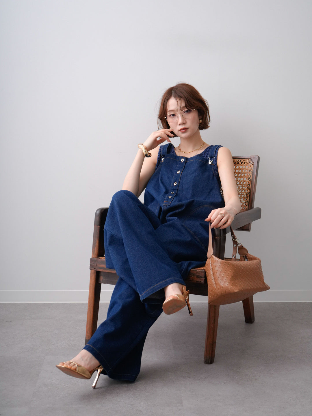 [予約]オーバーシルエットデニムオールインワン/indigo