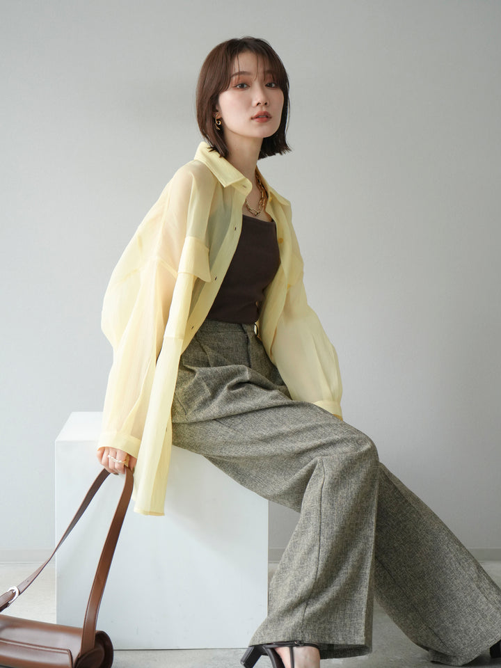 [予約]BIGポケットオーバーシアーシャツ/ライトイエロー