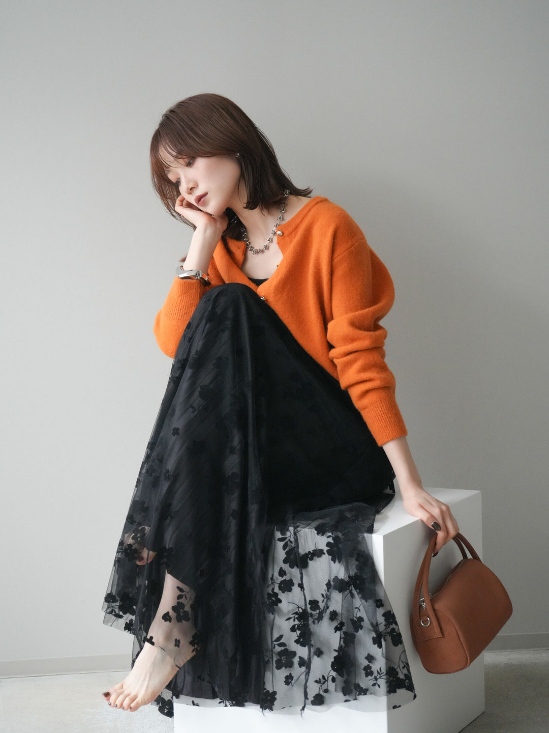 [SET]アンティークボタンニットカーディガン+アンティークボタンニットカーディガン(2set)