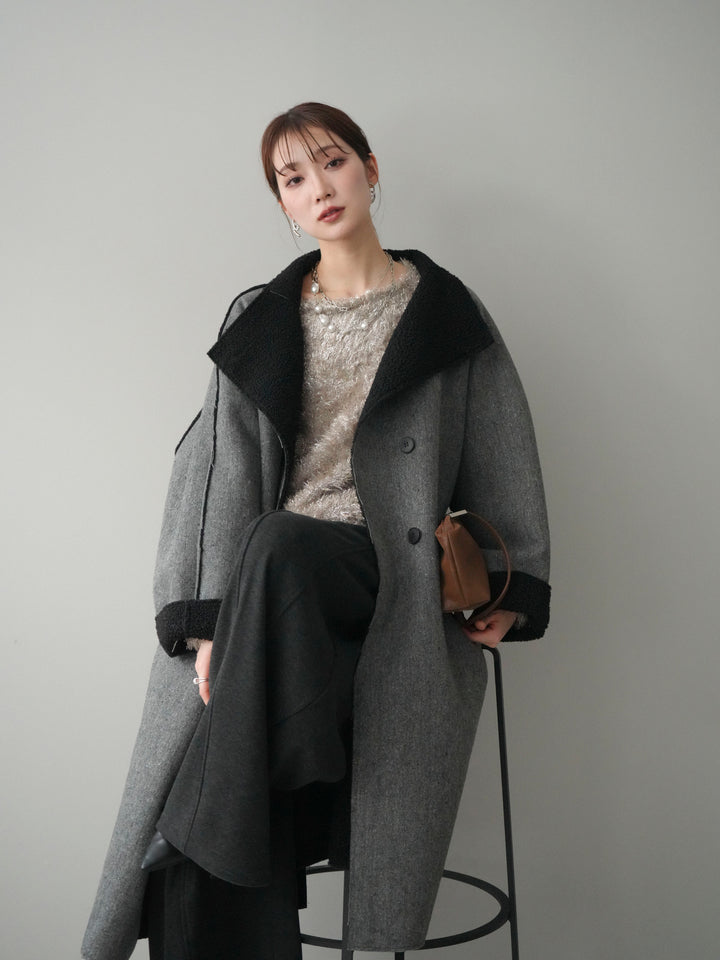 [予約]アウトシーム裏ボアコート/gray