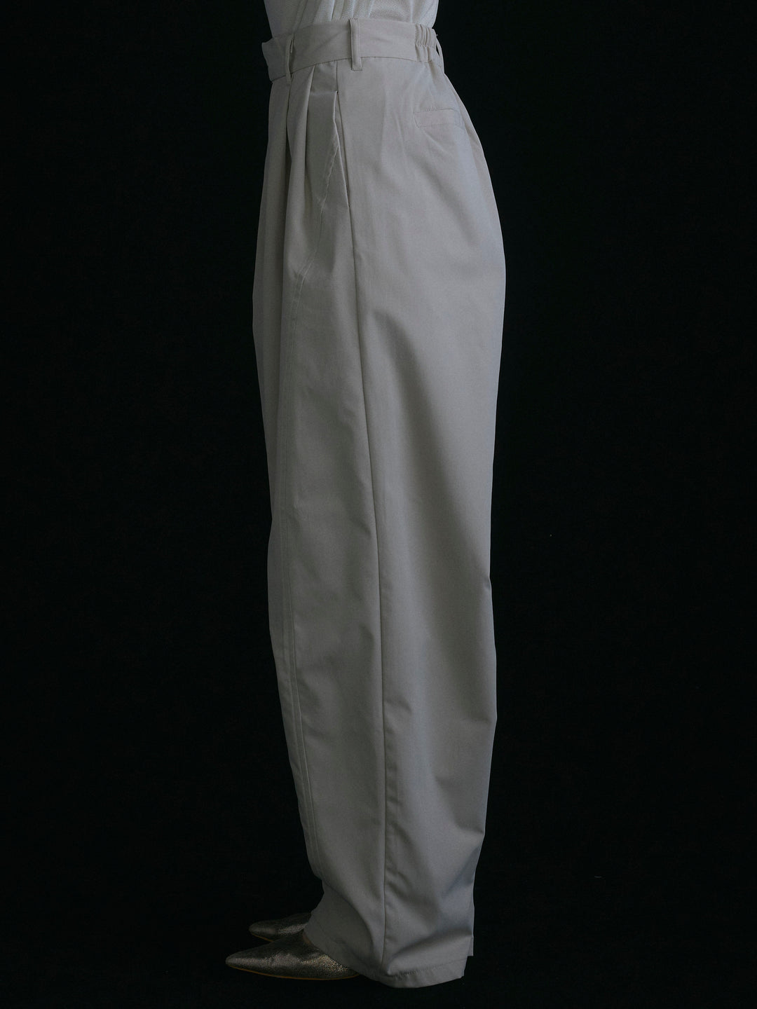 [予約]タフタワイドカーブパンツ/アイボリー