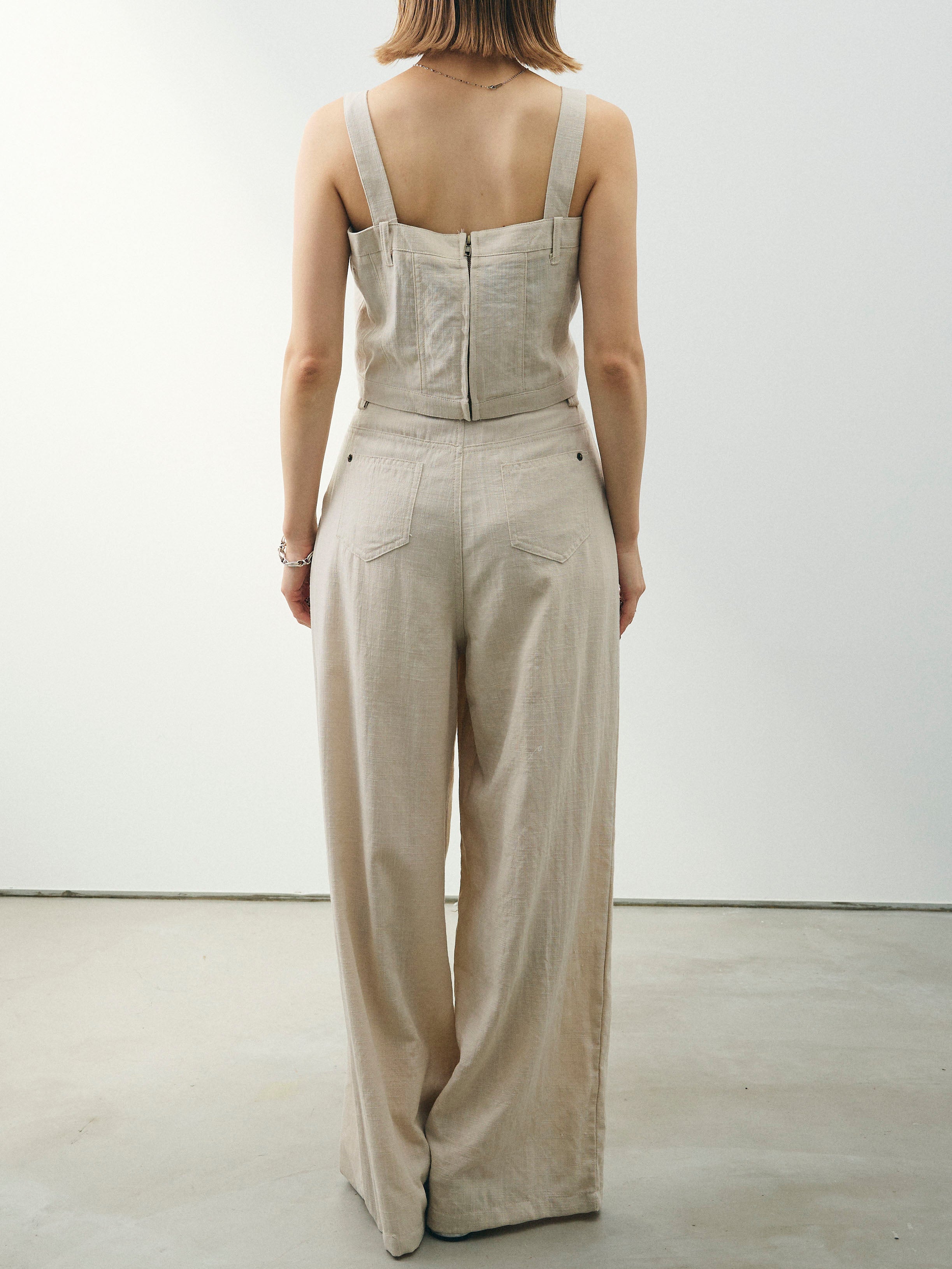 SET]リネンライクビスチェ＆ワイドパンツSET UP(2set) – Lumier