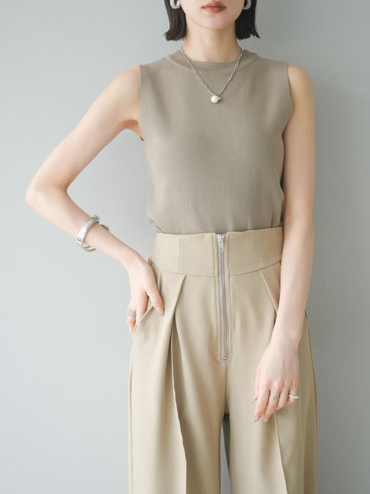 [予約]レーヨンニットタンクトップ/ベージュ