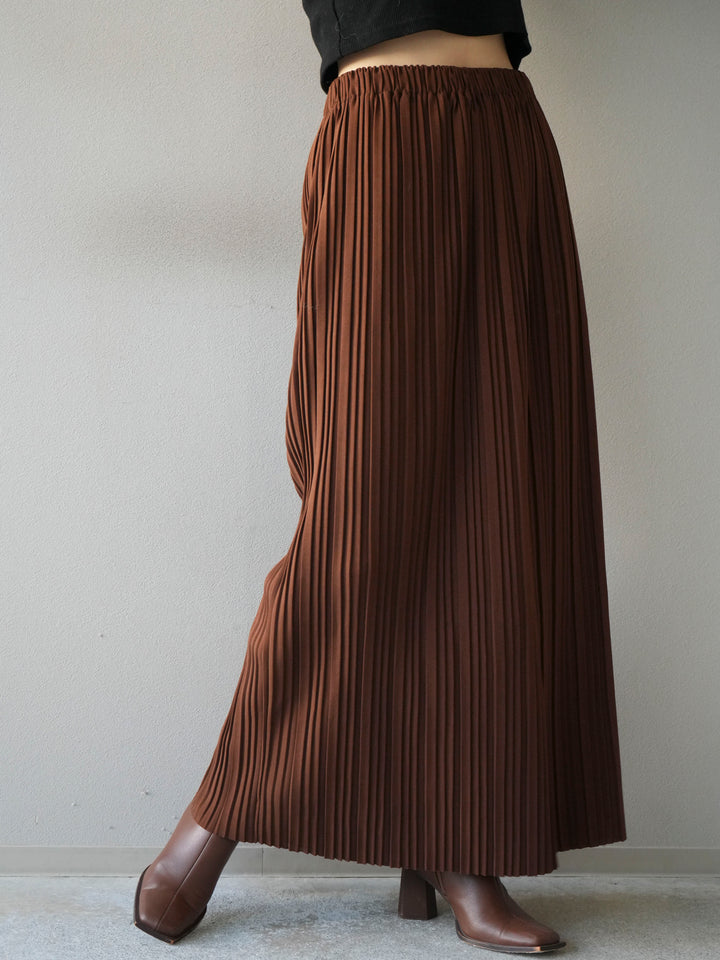 [予約]プリーツIラインスカート/brown