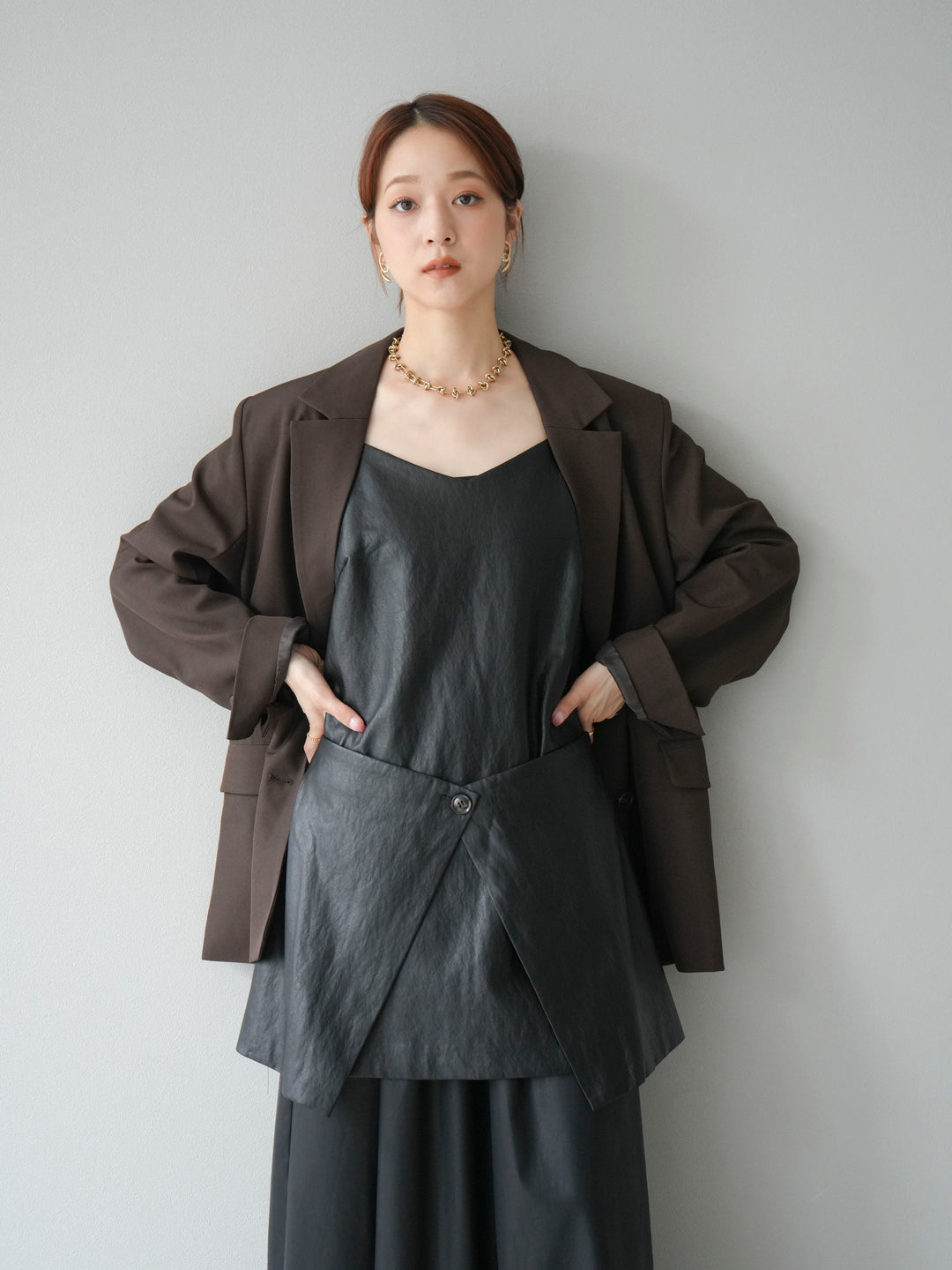 [予約]エステルオーバーテーラードジャケット/ブラウン