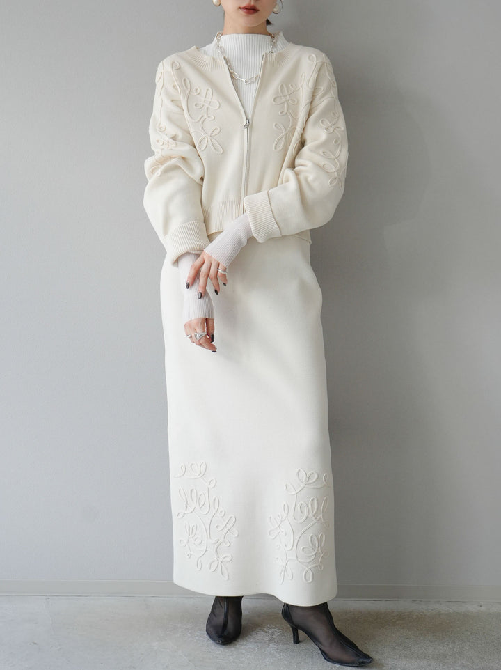 [予約]袖ラメシアー切替リブニットトップス/オフ