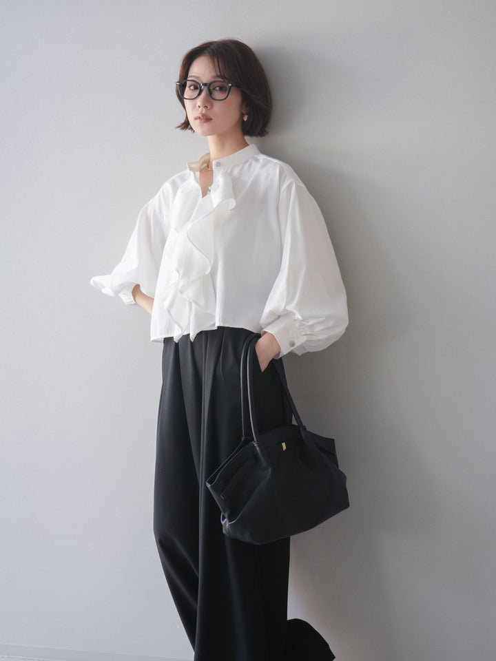 [予約]ラッフルフレアショートブラウス/offwhite