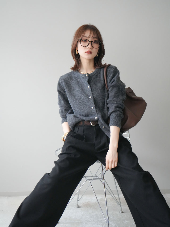 [SET]アンティークボタンニットカーディガン+選べるアクセセット(2set)