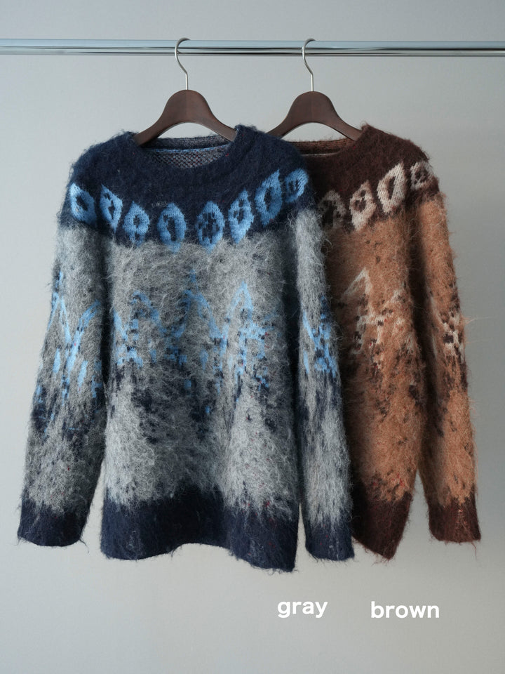 [SET]シャギーニュアンス柄ニットプルオーバー+シャギーニュアンス柄ニットプルオーバー(2set)