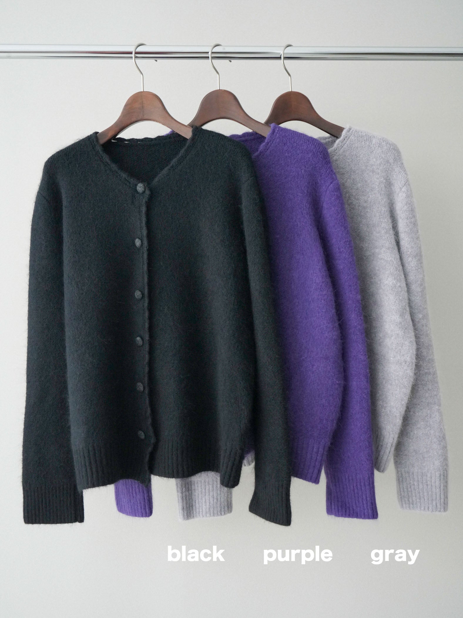 美品 インバーアラン カーディガン くるみボタン 黒 サイズ40 sd0 INVERALLAN」 3A STANDARD LUMBER CARDIGAN インバーアラン