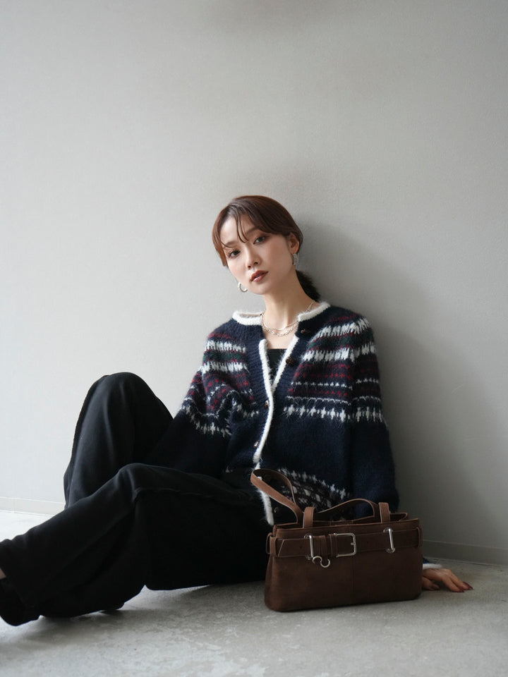 【預購】同心木扣針織開襟衫/海軍藍