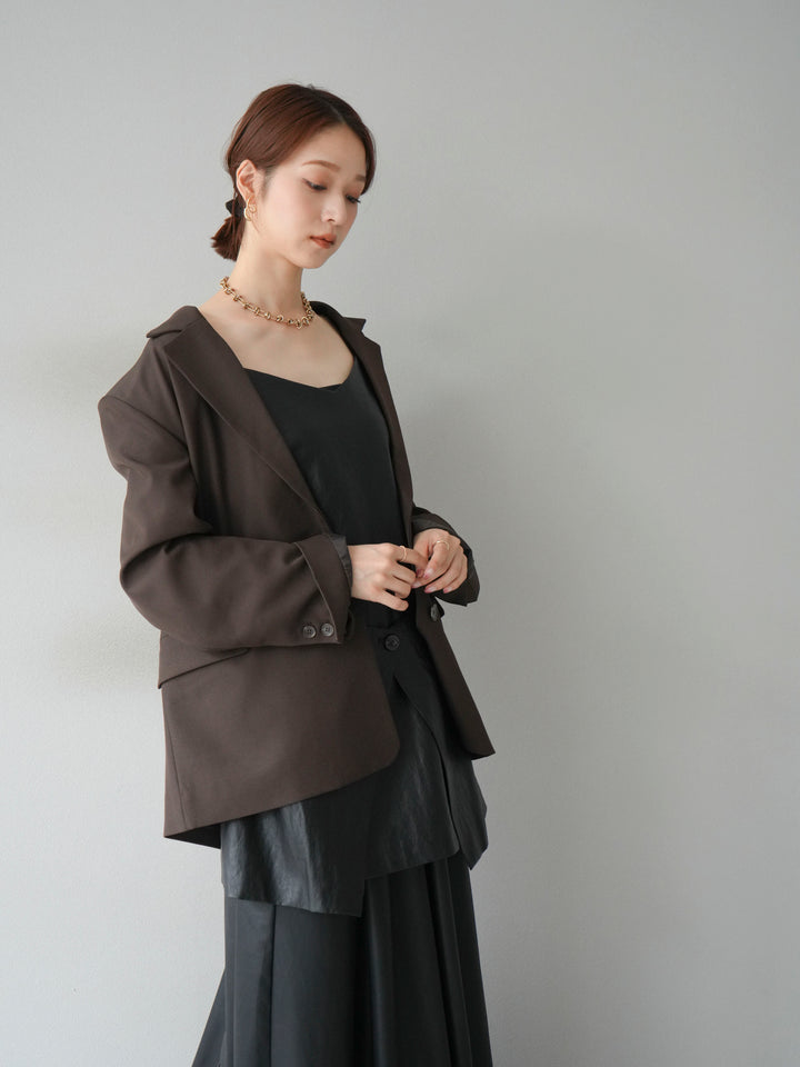 [予約]エステルオーバーテーラードジャケット/ブラウン