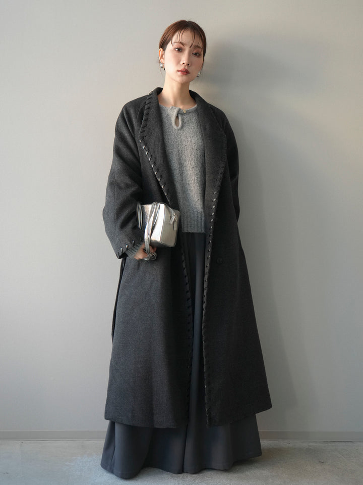 [SET]ハンドステッチ裏中綿ロングコート+ハンドステッチ裏中綿ロングコート(2set)
