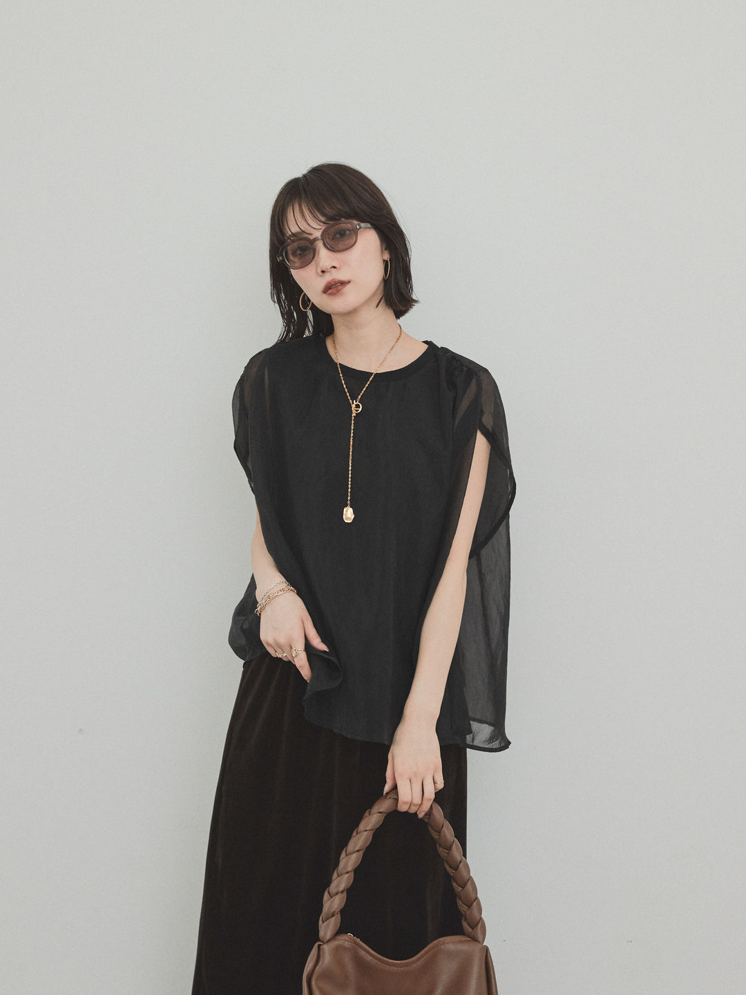 [SET]コンパクトスムースシアーレイヤードトップス+コンパクトスムースシアーレイヤードトップス(2set)