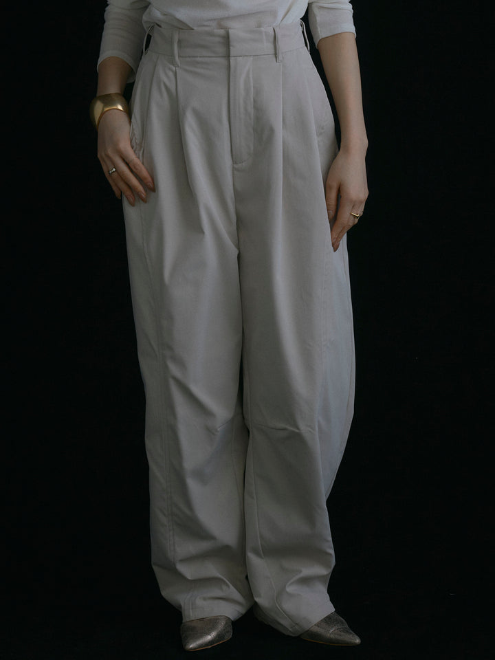 [予約]タフタワイドカーブパンツ/アイボリー