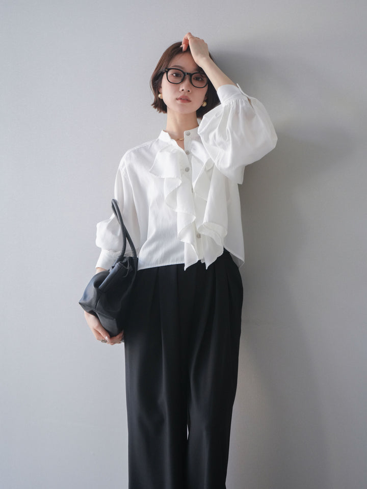 [SET]ラッフルフレアショートブラウス+ラッフルフレアショートブラウス(2set)