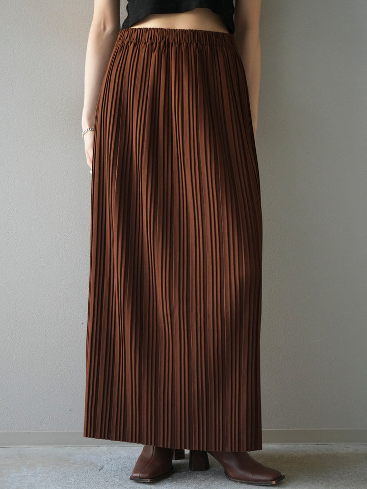 [予約]プリーツIラインスカート/brown
