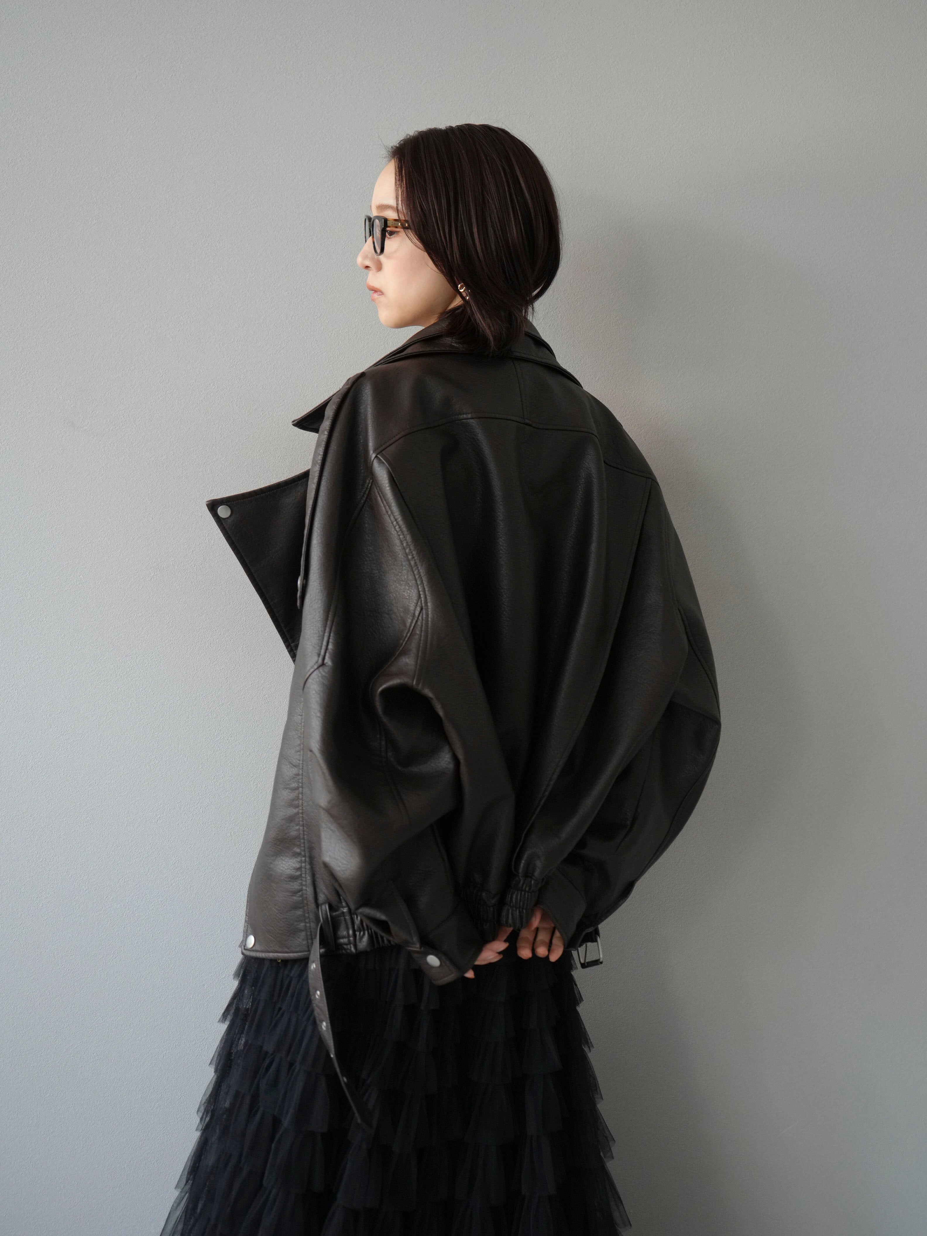 美品✨ソブ 24ss ダブルスタンダード タイプライターギャザーブルゾン 36 予約]スタンドカラーフェイクレザーブルゾン/ブラウン – Lumier