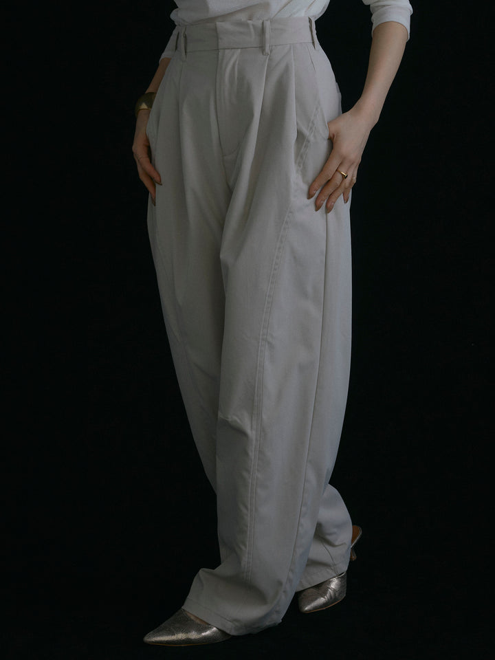 [予約]タフタワイドカーブパンツ/アイボリー