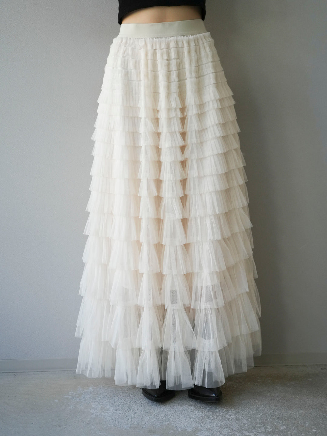 [予約]チュールティアードスカート/アイボリー
