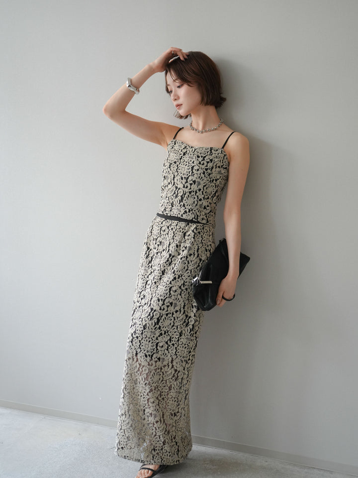 [SET]フルレースキャミ＆IラインスカートSET UP