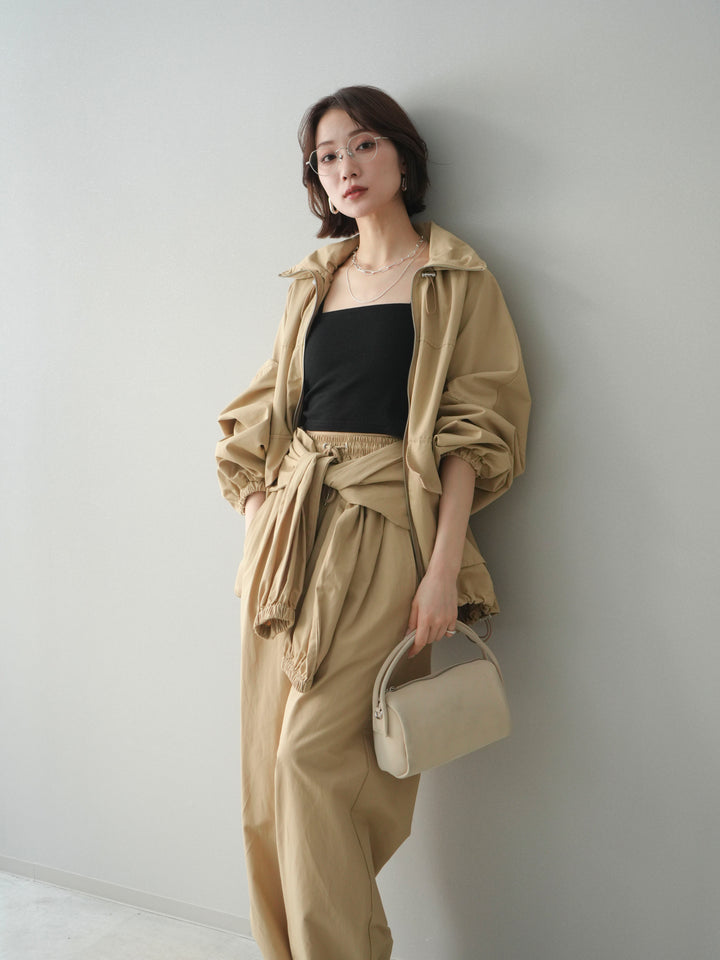 [予約]ビッグポケットコットンナイロンジップブルゾン/beige