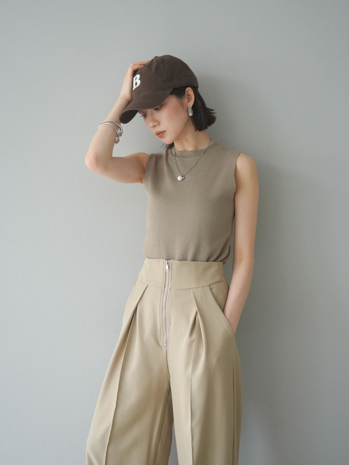[予約]レーヨンニットタンクトップ/ベージュ